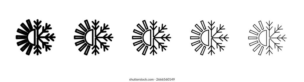 Icono caliente y frío en estilo Web. Ilustración vectorial. Eps10