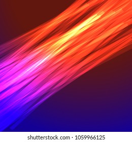 Hot cold lights background of bright glowing blur lines. Vector illustration Eps 10. Futuristic style glow cover page disco club or night party. Gorgeous graphic multicolors backdrop image template.