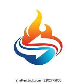 Hot Cold Logo Design Template Stock Vector (Royalty Free) 2202775933