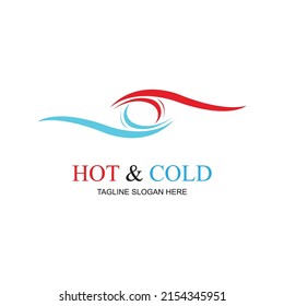 plantilla de diseño de ilustración de logotipo caliente y frío