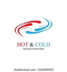 plantilla de diseño de ilustración de logotipo caliente y frío