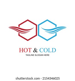 plantilla de diseño de ilustración de logotipo caliente y frío