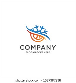 Hot and cold Logo symbol. Sun and snowflake all season concept logo.