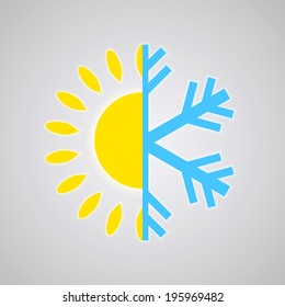 Hot and Cold Temperature Icon