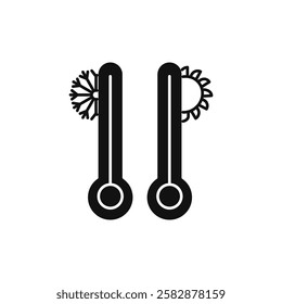 Hot and cold temperature icon Symbol mark in Outline style