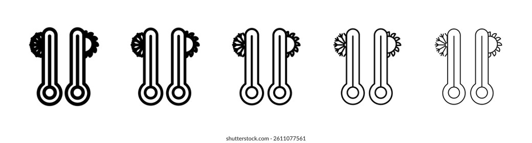 Hot and cold temperature icon Symbol mark in Outline style