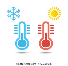 Hot and Cold Temperature Icon. Vector 