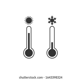 Icono de temperatura fría y caliente. Ilustración vectorial, diseño plano.