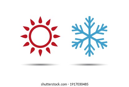Hot and Cold Temperature Icon. Vector