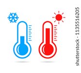 Hot and cold temperature vector pictogram illustration isolated on white background