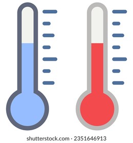 Hot and cold temperature vector pictogram illustration isolated on white background