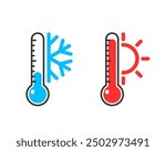 Hot and Cold Themperature icon. Clipart image isolated on white background