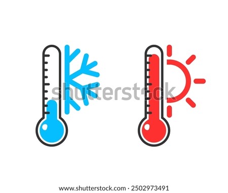 Hot and Cold Themperature icon. Clipart image isolated on white background