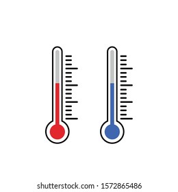 hot and cold thermometer icon