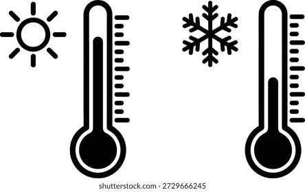 Heiß und kalt Thermometer Symbol Temperatur Wetter Klimasymbol