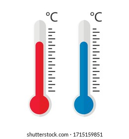 Hot and cold thermometers icon isolated on white background. Vector illustration. Eps 10.