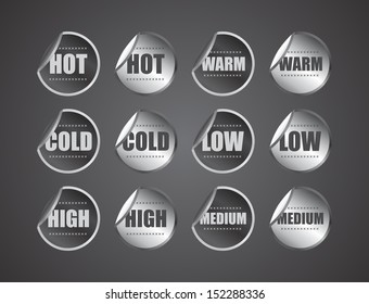 hot cold various sticker label