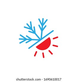 hot and cold vector design illustration