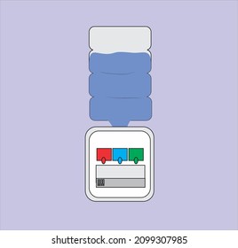 hot and cold water dispenser vector drawing