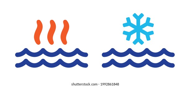 Hot and cold water vector illustration.