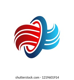 Hot Cold Wave Logo Design Template