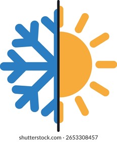 Hot and Cold Weather Icon Temperature Climate Change