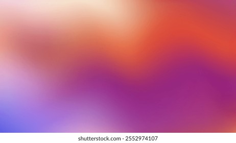 Heiße Farbe, abstrakter Hintergrund. Orangefarbene und violette Tiefenstruktur. Farbverlauf-Bildschirmhintergrund, Vektorgrafik