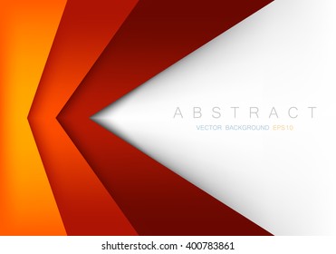 Hot color tone red and orange triangle paper background , vector