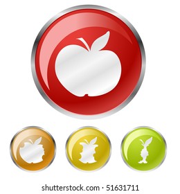 hot colors vector of buttons with apple