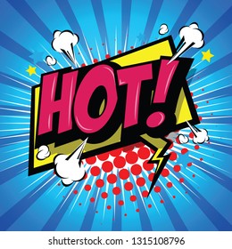 Hot! Comic Speech Bubble, Cartoon. art and illustration vector file.