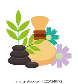 hot compresses stone and flowers spa healthy
