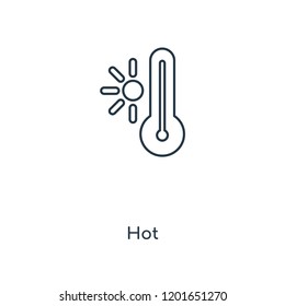 Hot concept line icon. Linear Hot concept outline symbol design. This simple element illustration can be used for web and mobile UI/UX.