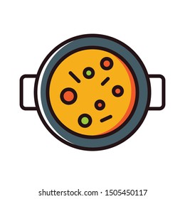 hot coocking yellow color icon in flat style isolated. Vector Symbol illustration.