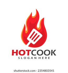diseño de logotipo premium de cocinero caliente. la ilustración de hot cooking se puede utilizar para los logotipos del restaurante