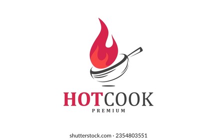 hot cook premium logo design. illustration of hot cook can be used for restaurant logos