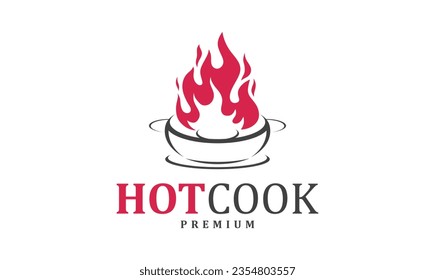 Logo-Design des warmen Kochs. Illustration von Kochherstellung kann für Restaurantlogos verwendet werden