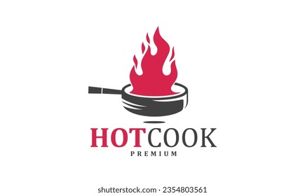 diseño de logotipo premium de cocinero caliente. la ilustración de hot cooking se puede utilizar para los logotipos del restaurante