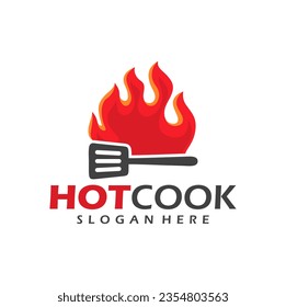 diseño de logotipo premium de cocinero caliente. la ilustración de hot cooking se puede utilizar para los logotipos del restaurante