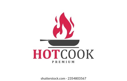 hot cook premium logo design. illustration of hot cook can be used for restaurant logos