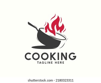 Cocina en caliente con diseño de logo contra incendios