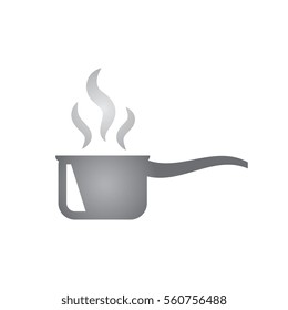 Hot Cooking Pot Icon in Color Gradient Vector