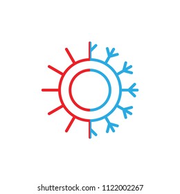 Hot and Cool circle logo line art vector design