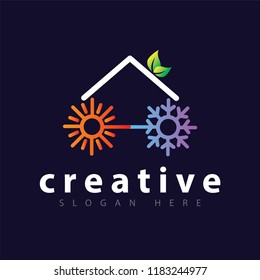 Hot and cool with home logo