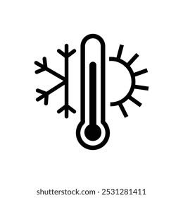 Hot and Cool temperature icon vector illustration isolated on white background.