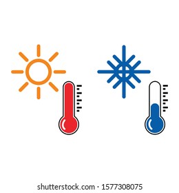 Hot and cool thermometer icon 