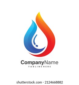 hot and cool water vector logo icon