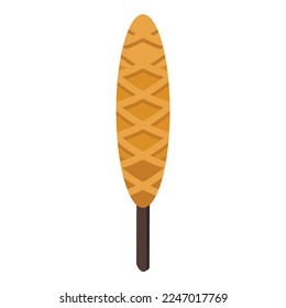Hot corn dog icon isometric vector. Food stick. Korean fried