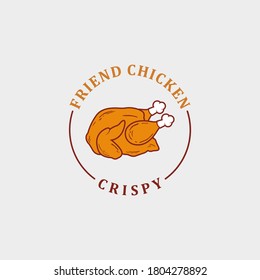 Hot Crispy Fried Chicken logo template in white background