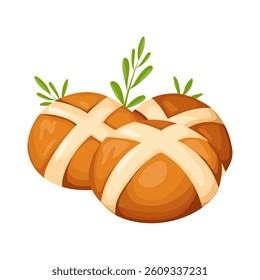 Hot Cross Buns Vector Illustration