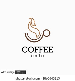 taza caliente de café, logotipo de café caliente